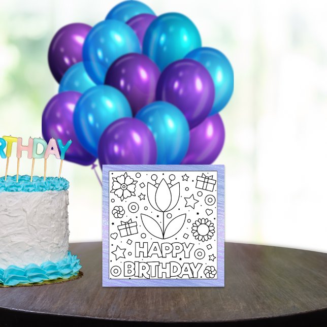 Colorez-moi Joyeuse Tulip d'anniversaire | Carte d (Créateur téléchargé)