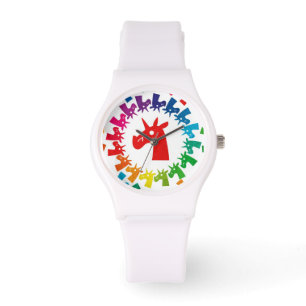 Colorez-moi montre de licorne d'arc-en-ciel