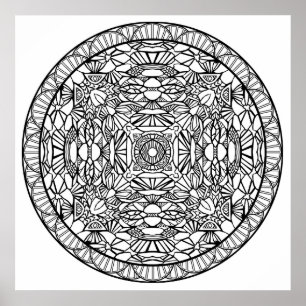 Colorez-vous Mandala Poster Formes Abstraites Art
