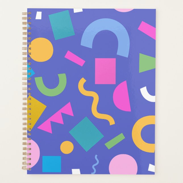 Colorful Abstract Geometric Memphis Style Pattern (Devant)