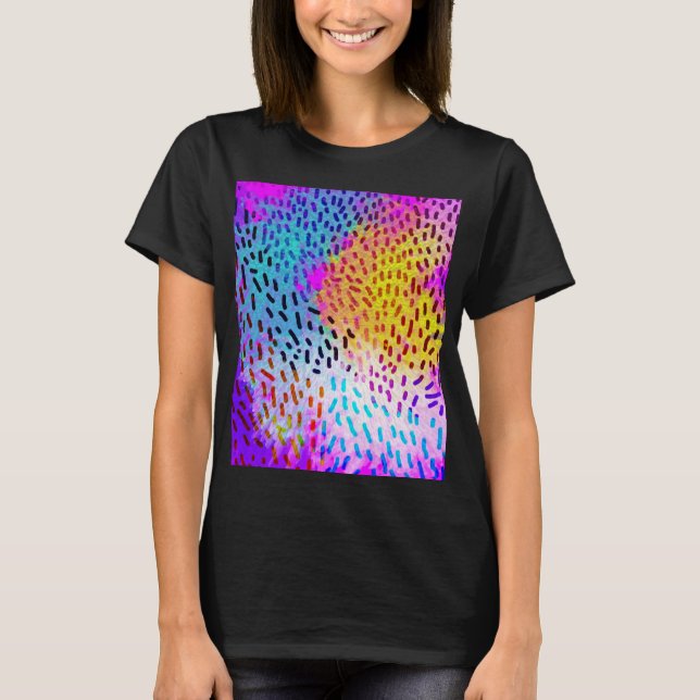 Colorful Abstract Leopard Silhouette T-Shirt (Devant)