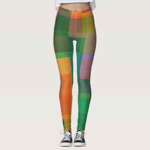 Colorful Abstrait Colorful Block Leggings