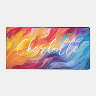 Colorful Abstrait Modern Waves Nom personnalisé