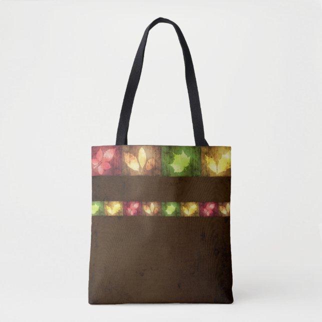 Colorful Autumn Grunge Leaves - Tote Bag (Devant)