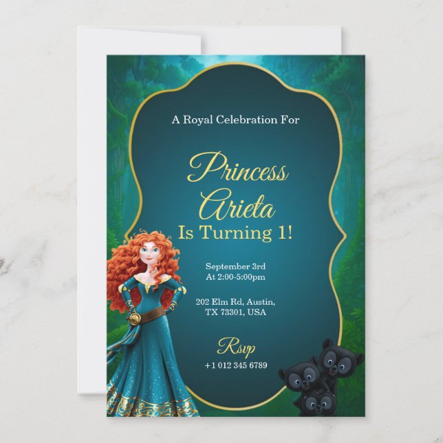 colorful birthday invitation with a princess vibe  (Devant)