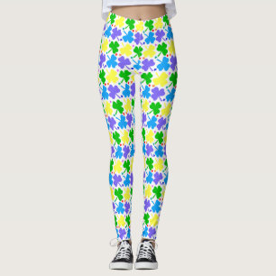Colorful Clovers St. Patrick's Day Leggings