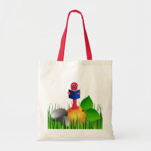 Colorful Cute Bookworm Livre Worm Sacs fourre-tout