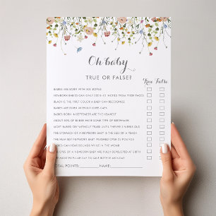 Colorful Dainty Fleurs sauvages Oh Baby shower Jeu