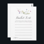 Colorful Dainty Wild Flowers Liste des seaux Carte<br><div class="desc">Ces cartes colorées dainty de fleurs sauvages liste de seau sont l'activité parfaite pour une réception de mariage rustique ou douche nuptiale. Le design est composé d'aquarelle peinte à la main, de belles fleurs sauvages roses, rousses, bleues, marines, jaunes, violettes et vertes. Le signe Liste de regroupement est vendu séparément....</div>