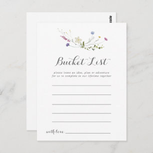 Colorful Dainty Wild Flowers Liste des seaux Carte