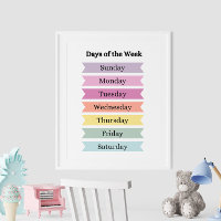 Colorful Days of the Week Affiche éducative