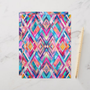 Colorful diamond pattern abstract scrapbook paper