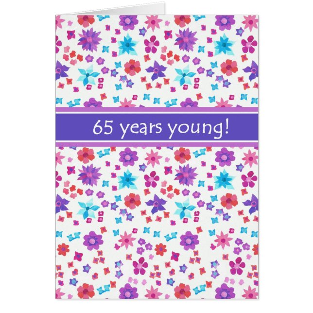 Colorful Ditsy Floral Spécifique à l'âge 65e anniv (Devant)