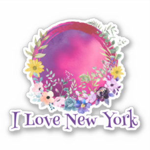 Colorful Earth I Love New York Sticker