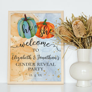Colorful Fall Citrouilles Genre Reveillez Affiche