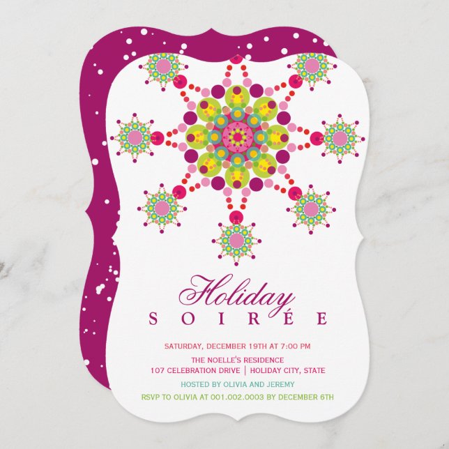 Colorful Festive Star Moderne Fête Invitation (Devant / Derrière)
