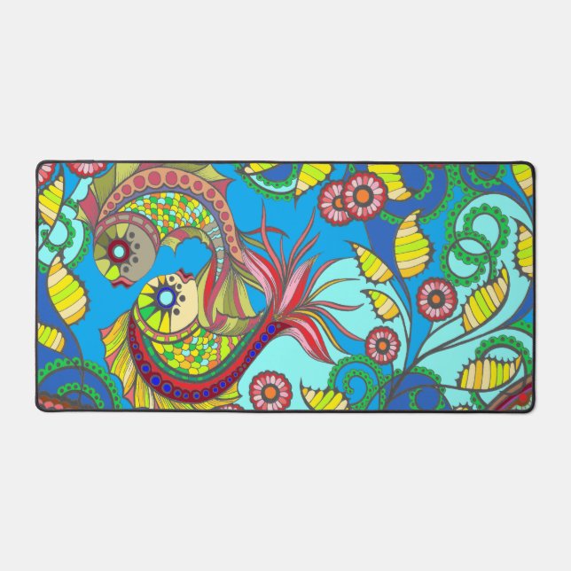 Colorful Fish & Floral Art Design (Recto)