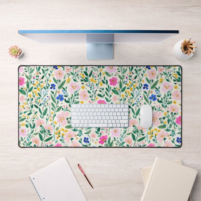 Colorful Floral Desk Mat (Bureau 1)