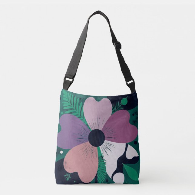 Colorful Floral Pattern Tote Bag – Cute Modern Flo (Devant)
