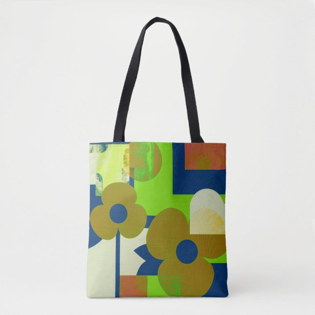 Colorful Floral Pattern Tote Bag – Cute Vibrant Fl (Devant)