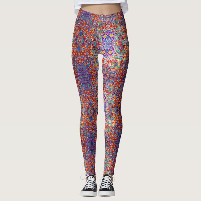 Colorful Floral Sands Pattern Leggings (Devant)