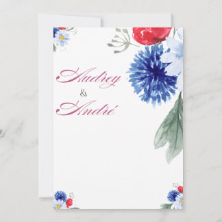 Colorful Floral Wedding Invitation | Elegant Roman