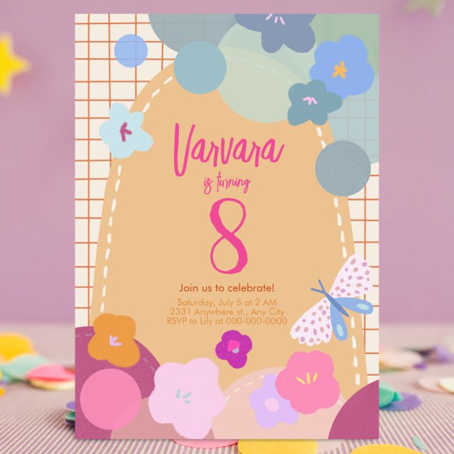 Colorful Flower Arch Birthday Girl Invitation (Créateur téléchargé)