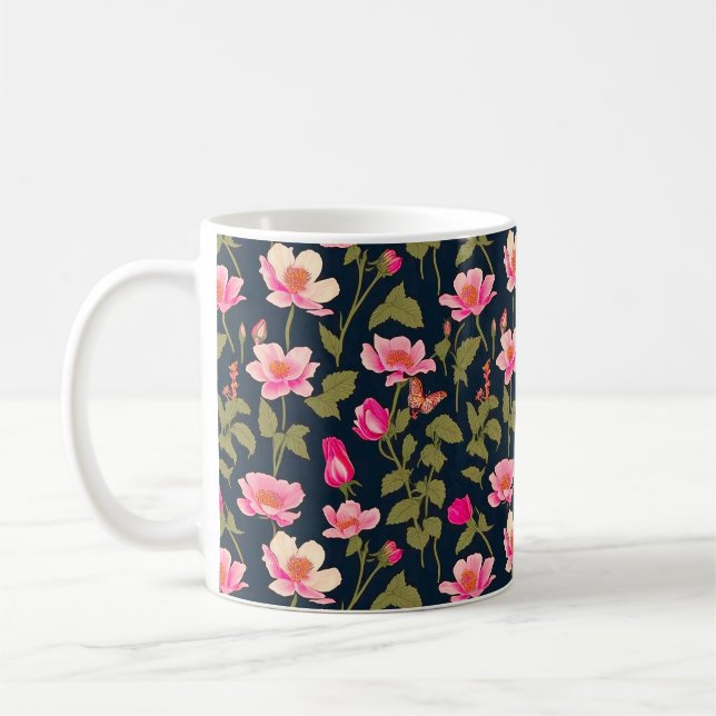 Colorful flowers-Floral pattern 22 - Coffee Mug (Gauche)