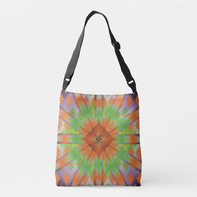 Colorful Geometric Boho Crossbody Tote Bag – Moder (Dos)