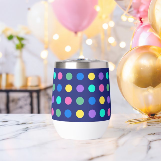 Colorful Geometric Dots Drinkware Design -  (Enterrement de vie de garçon (pivoté))