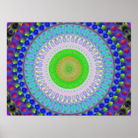 Colorful Geometric Mandala Circle Poster