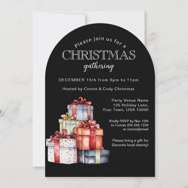 Colorful Gift Packages Christmas Party  Invitation (Devant)