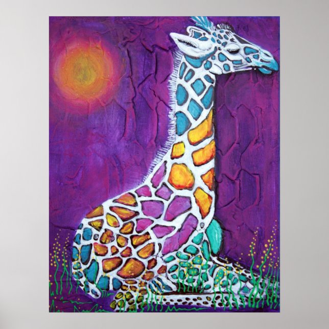 Colorful Giraffe Poster (Devant)