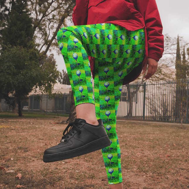 Colorful Golf Course Green Golfing Leggings (Créateur téléchargé)