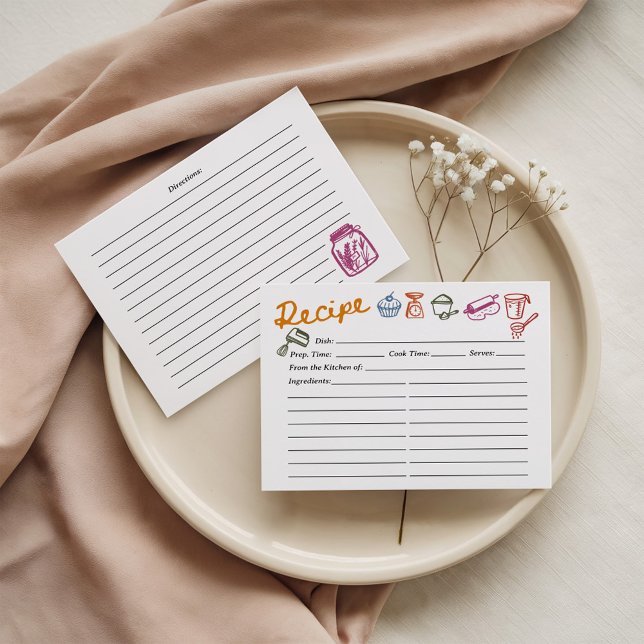 Colorful Hand Drawn Recipe Card (Créateur téléchargé)