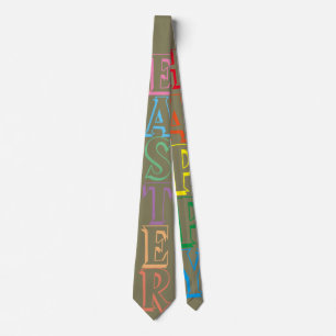 Colorful Happy Easter Greeting Texte Cravate