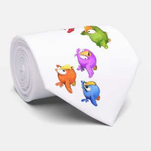 Colorful Happy Flying Birds Cravate
