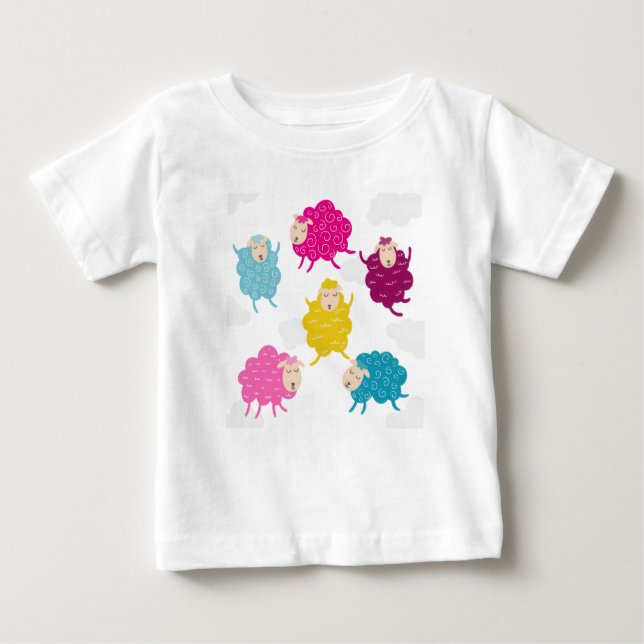 Colorful Happy Sheep Kids T-Shirt (Devant)