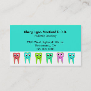 Colorful Happy Teeth Personnalisé Dentist Carte de