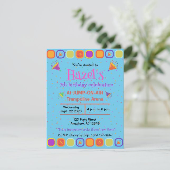 Colorful Joyeux anniversaire invitations anniversa (Debout devant)
