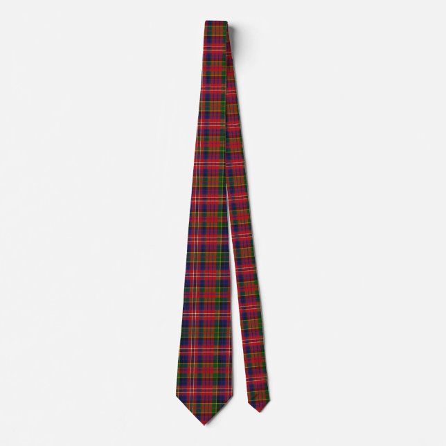 Colorful MacPherson Tartan Plaid Cravate (Devant)