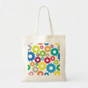 Colorful Mechanical Gears Tote Bag