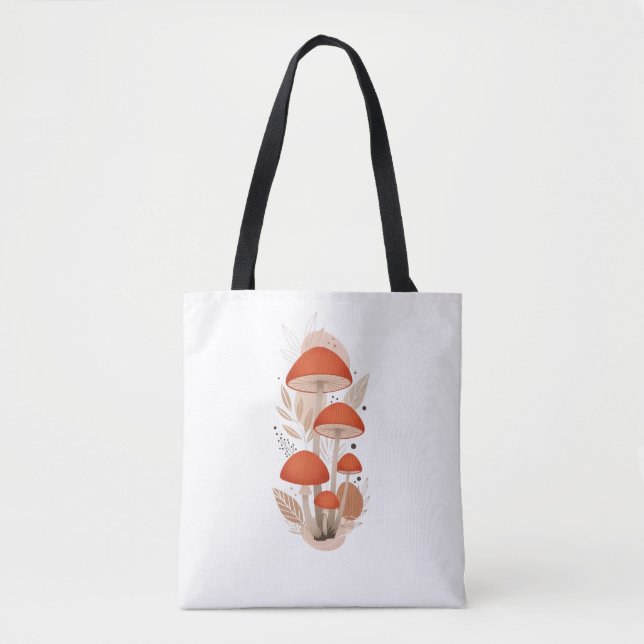 Colorful Mushroom Vibrant Botanical Tote Bag (Devant)