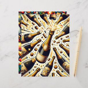 Colorful New Year Celebration Scrapbook Papier