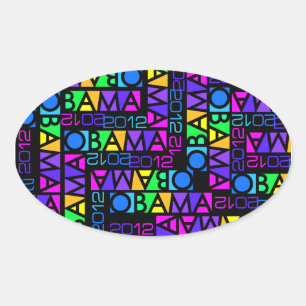 Colorful Obama 2012 autocollants
