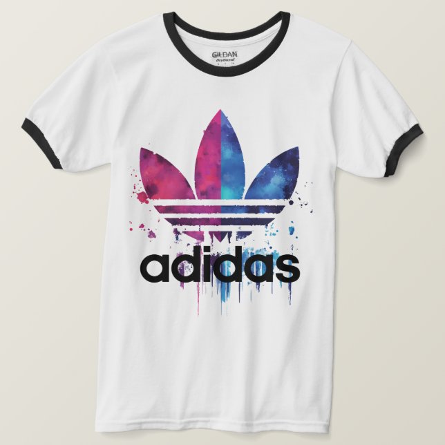 Colorful Paint Splash Logo Graphic Ringer T-Shirt  (Design devant)