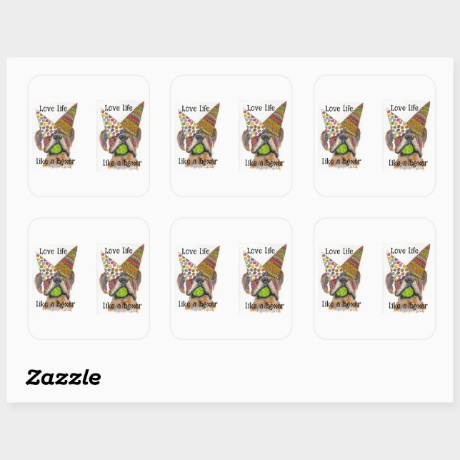 colorful party love life like a boxer Sticker (Feuille)