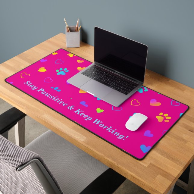 Colorful Paw Print Desk Mat  (Bureau 2)