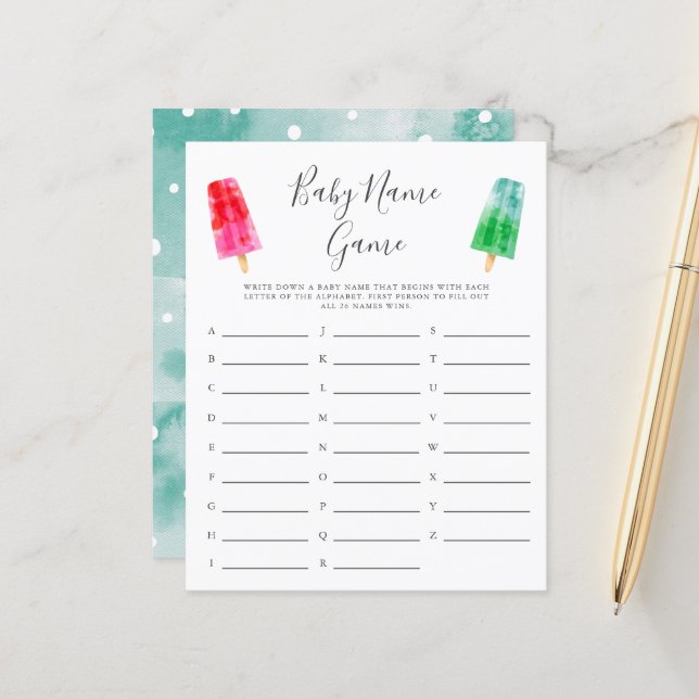 Colorful Popsicle Baby Nom Douche Jeu (Devant/Arrière en situation)