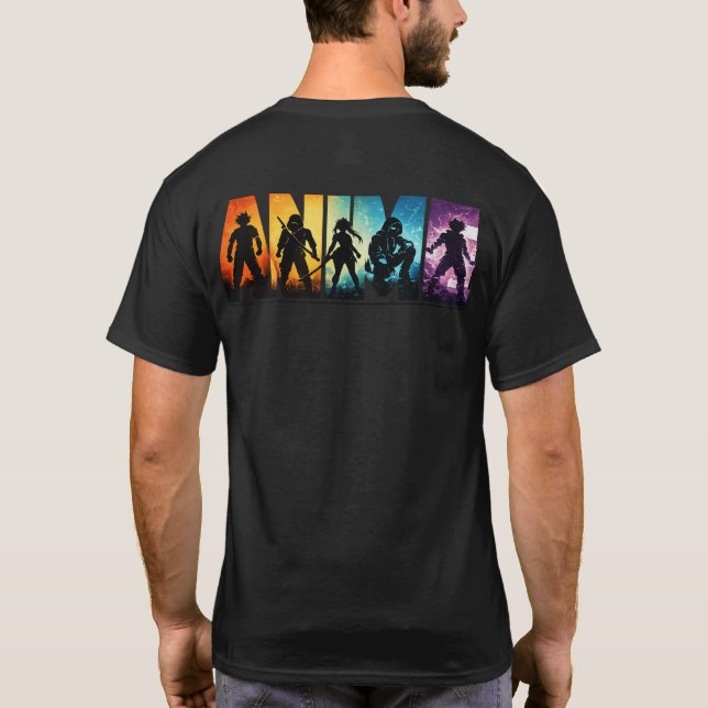 Colorful Silhouette Back Print T-Shirt (Dos)